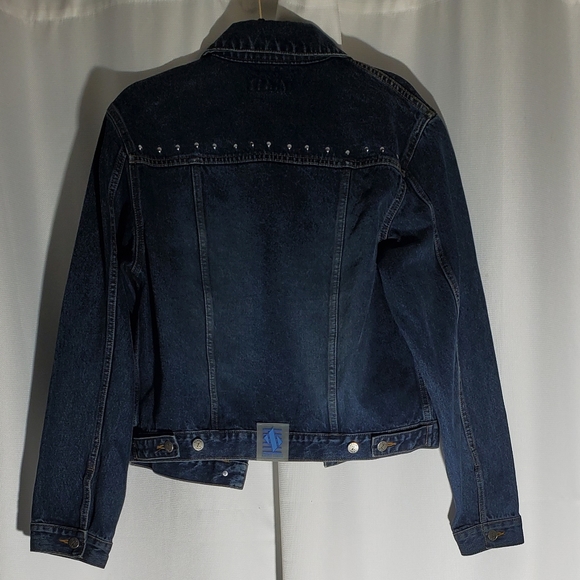 Zenan Jeans Denim Bling Studded Embellished Jacket - Picture 3 of 16